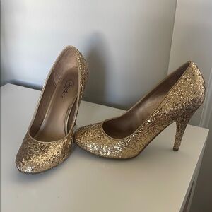 Gold Glitter High Heels | Candies | sz 10